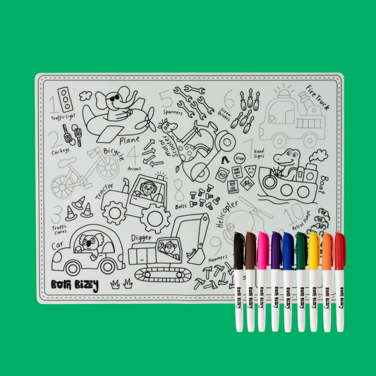 Things that GO Transport Reusable Silicone Colouring Mat Set