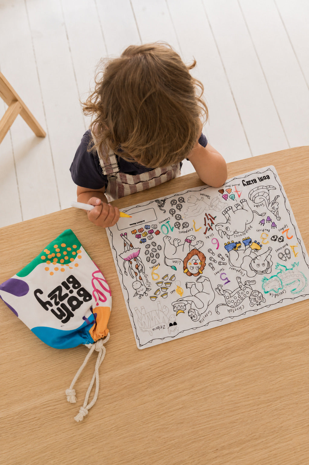Totally Wild Safari Reusable Silicone Colouring Mat Set